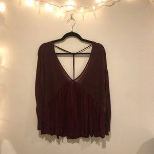 Maroon Sheer Blouse